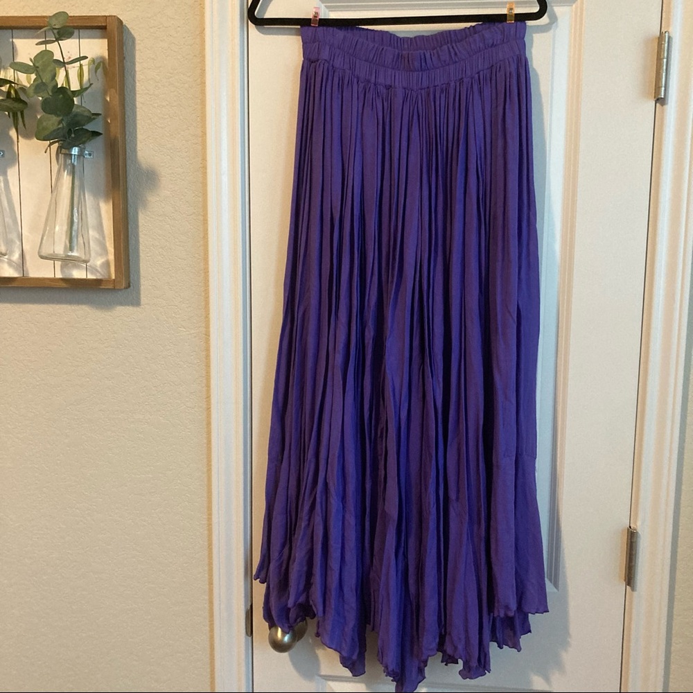 🪻 Boho Ren Festival Witchy Broomstick Purple Maxi Skirt 🪻